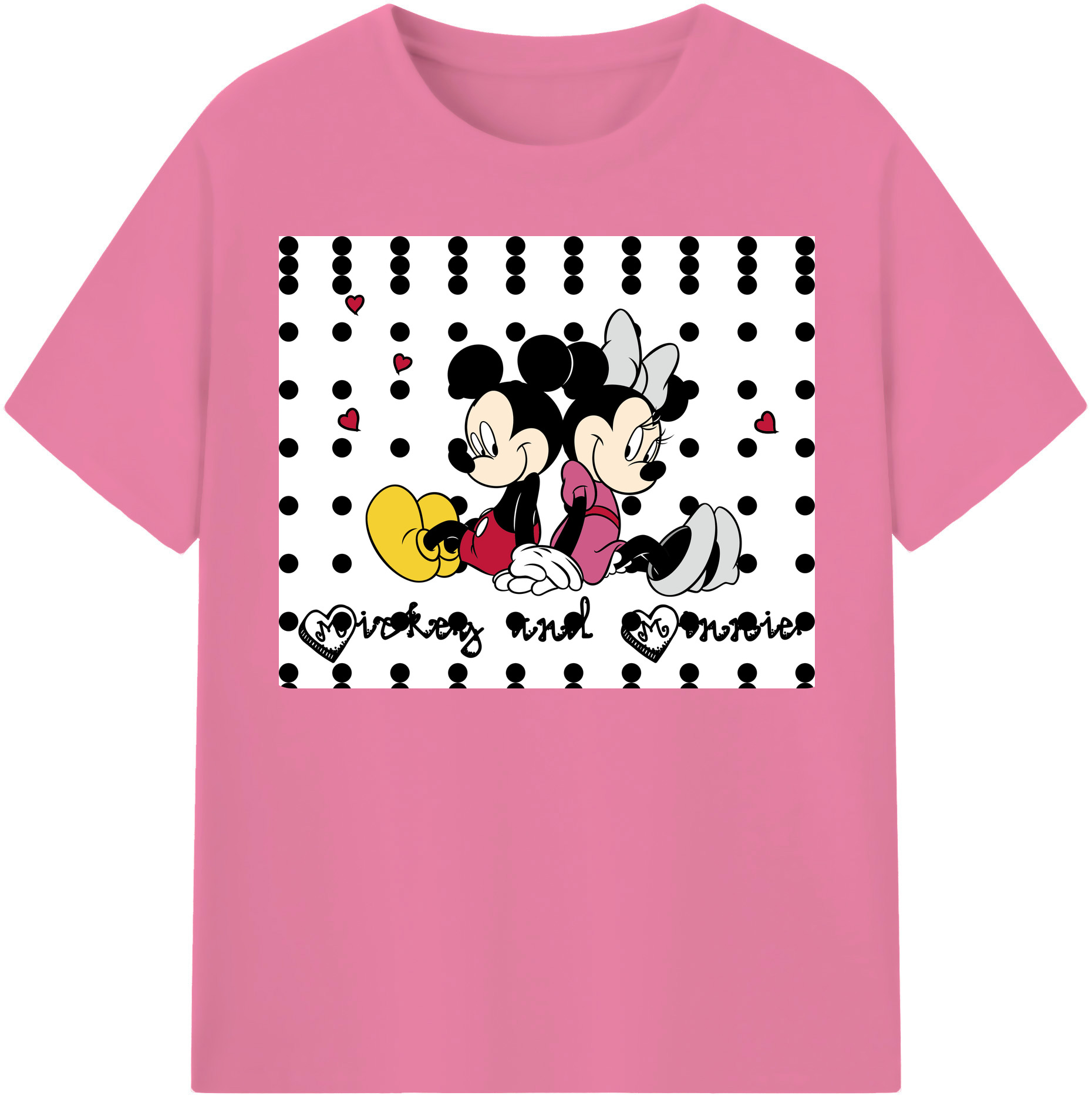 （画像用） ミッキーマウス Mickey Mouse 綿100％半袖Tシャツ（フロントプリント）
